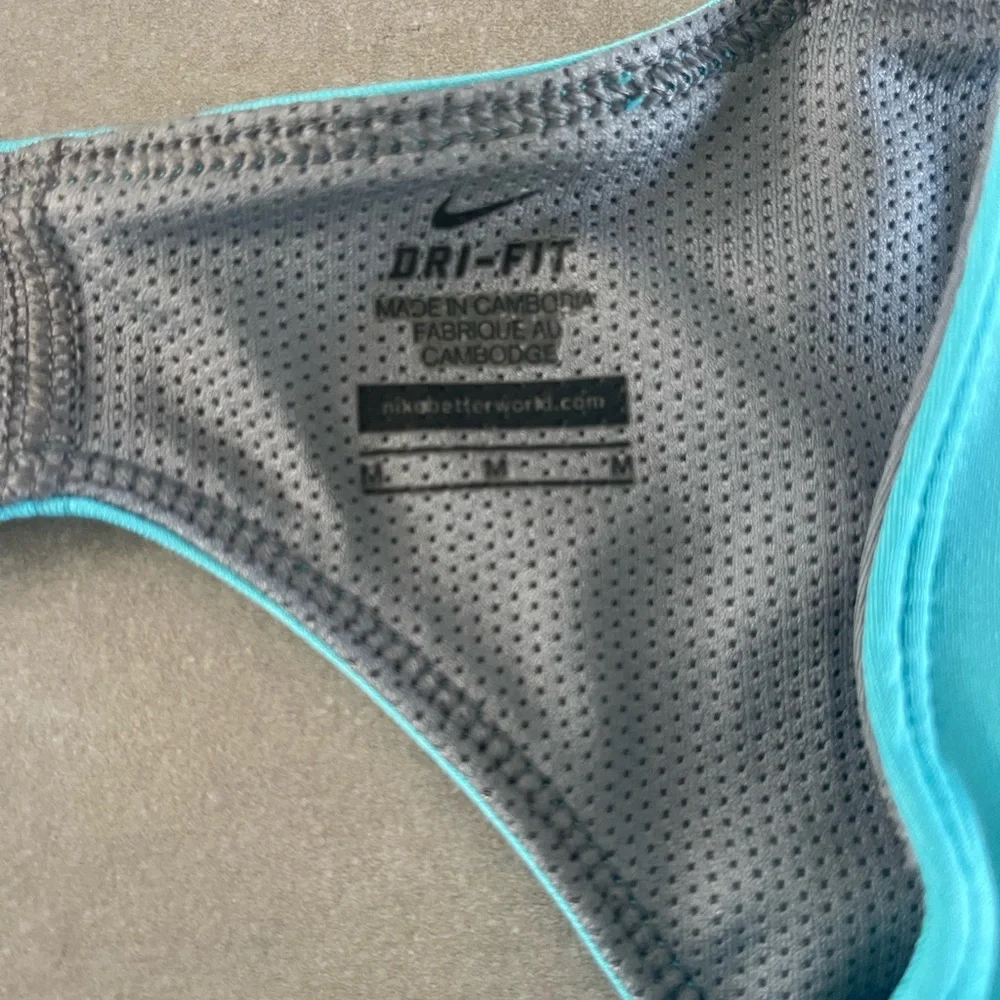Nike Aqua Blue Tank Top with Orange Accents - Picture 5 of 5